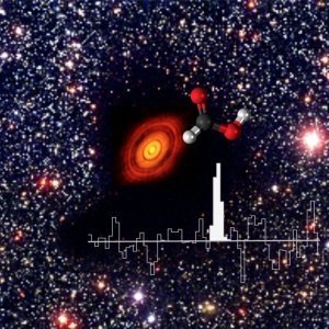 First detection of the simplest organic acid in the protoplanetary disk surrounding a Sun-like young star