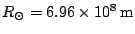 $ R_{\odot}=6.96\times10^{8}\,\mathrm{m}$