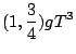 $\displaystyle (1,\frac{3}{4})gT^{3}$