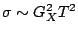 $ \sigma\sim G_{X}^{2}T^{2}$